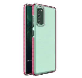 spring Case Silikoninis Dangtelis Su Spalvotu Rėmeliu, Skirtas samsung Galaxy A72 4g, Tamsiai Rožinės Spalvos
