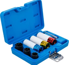 Sraigtiniai ištraukėjai ir apsauginių smūginių galvučių rinkinys | 12,5 mm (1/2) | 17 / 19 / 21 mm | 7 vnt. (74297)