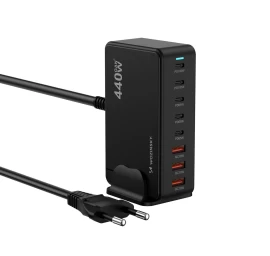 Stalinė įkrovimo Stotelė 3x Usb-a 5x Usb-c Gan Qc3 440w - Juoda