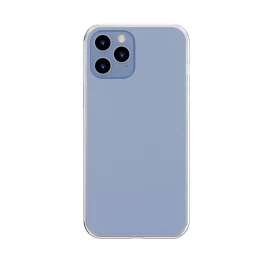 Standus Dėklas Su Lanksčiu Rėmeliu Iphone 12 Pro Max Frosted Glass Case, Baltas