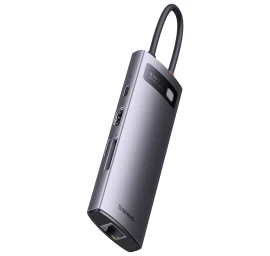 Starjoy Hub 8in1 Usb-c 3xusb Hdmi Rj45 Sd Ir Tf Pd Kortelių Skaitytuvas Pilkos Spalvos
