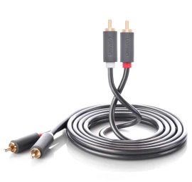 Stereo Garso Ir Vaizdo Kabelis 2 Rca 2x Cinch 5 M Pilkos Spalvos