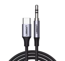 Stereofoninis Garso Kabelis Aux 3,5 Mm Mini Lizdas - Usb-c, Skirtas Planšetiniam Telefonui, 1 M, Juodas