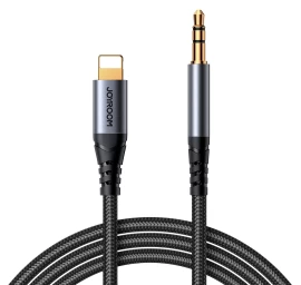 Stereofoninis Garso Kabelis iphone Ipad Aux 3,5 Mm Mini Lizdas - lightning 1,2 M Juodas