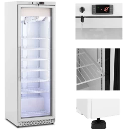 Stiklinė 7 Lentynų šaldymo Spinta 380 L 425 W - Balta