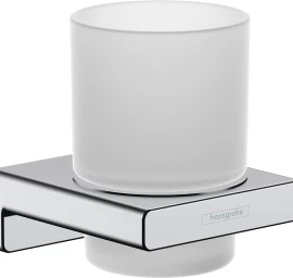 Stiklinė su laikikliu Hansgrohe AddStoris, chromas, 41749000