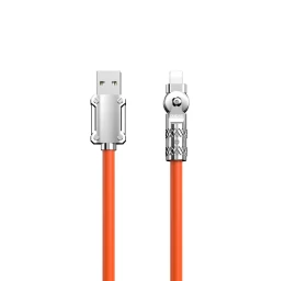 Stiprus Kampinis Kabelis iphone Usb-a - lightning 30w 1 M Sukimosi 180 Oranžinis
