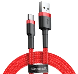 Stiprus Lankstus Usb-c Qc3.0 3a Usb Kabelis 0,5 M Raudonas