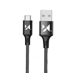 Stiprus Pintas Usb-c 2.4a Usb Kabelis, 1 M, Juodas