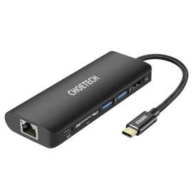 Stotelės Adapterio šakotuvas Usb C Tipo 6in1 100w Pd Juodas