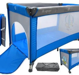 Sulankstoma Kelioninė Lovytė K1 Mėlynai Pilka R-sport žaislinė Lovytė