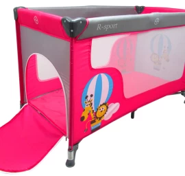 Sulankstoma Kelioninė Lovytė K2 Rausvai Pilka R-sport žaidimų Lovelė