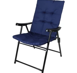 Sulankstoma Sodo Kėdė 59x66x45/90 Cm Su Pagalvėle Tamsiai Mėlyna