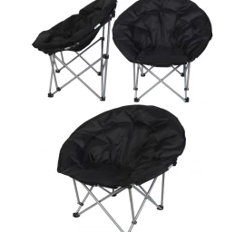 Sulankstoma turistinė kėdė 83x80x40cm Juoda
