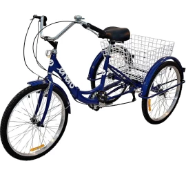 Sulankstomas 3 Ratų Dviratis 24 Navy Blue Shimano 7-speed