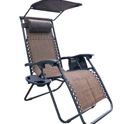 Sulankstomas Daugiafunkcinis Sodo Gultas Su Stogeliu 173x52/65x110cm Rudos Spalvos