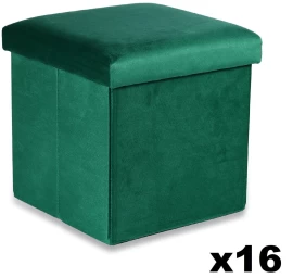 Sulankstomas Otomanas M - 30x30x30cm Velvet Green X 16