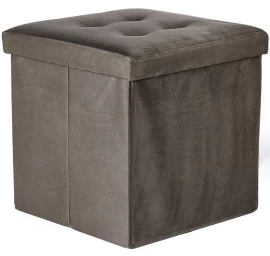 Sulankstomas Pufas L Su Sagomis - 38x38x38cm Aksominis Rudas