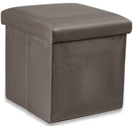 Sulankstomas Pufas M - 30x30x30cm Aksominis Rudas