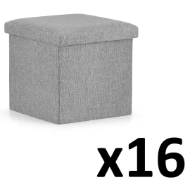 Sulankstomas Pufas M - 30x30x30cm Pilkas X 16