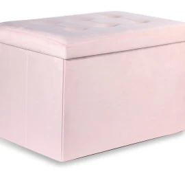 Sulankstomas Pufas Xl Su Sagomis - 60x38x38cm Aksominis Rožinis