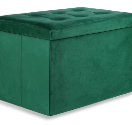 Sulankstomas Pufas Xl Su Sagomis - 60x38x38cm Aksominis žalias