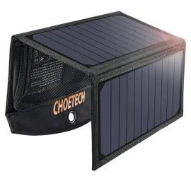 Sulankstomas Saulės Baterijų Usb įkroviklis 19w 2xusb Juodas