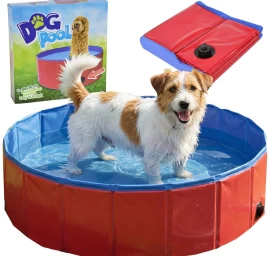 Sulankstomas Sodo Baseinas šunims 80x30cm Raudonas Maxpro