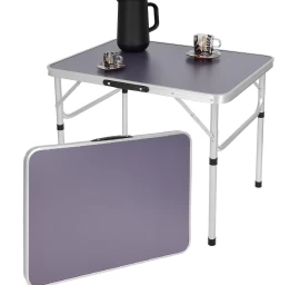 Sulankstomas Stovyklavimo Stalas 75x55x25-59cm Pilkos Spalvos