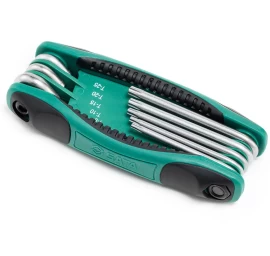 Sulankstomų TORX raktų rinkinys 8vnt. (TT9-T40) su kiauryme