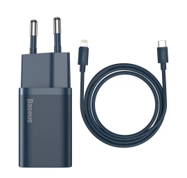 Super Si 1c Usb-c 20w Greitasis įkroviklis Pd + iphone Lightning Laidas 1 M Mėlynos Spalvos