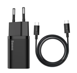Super Si Qc Pd 25w 3a Greitasis įkroviklis + Usb-c Laidas 1 M Juodas
