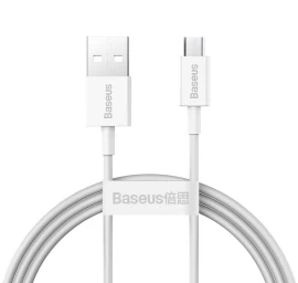 superior Usb Microusb Greitojo įkrovimo Kabelis 2a 1 M, Baltas