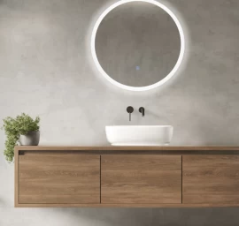Šviečiantis veidrodis Balneo MOON 100 cm, matiniu rėmeliu, nerasojantis, L0101020401-5
