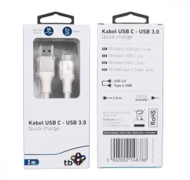 TB Kabel USB 3.0-USB C  2m PREMIUM 3A white