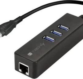 Techly Usb šakotuvas Idata-usb-etgiga-3u2