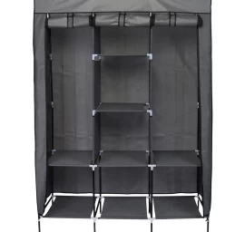 Tekstilinis Gardrobe 127x45x172 Cm Tamsiai Pilkos Spalvos 45221