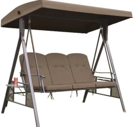 Terasinės Sodo Sūpynės 3 Sėdimų Vietų Rudos Spalvos