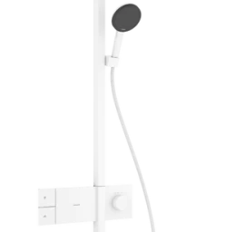 Termostatinė dušo sistema Hansgrohe Raindance Alive S 300 1jet EcoSmart su ShowerSelect Comfort, matinė balta, 24583700