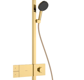 Termostatinė dušo sistema Hansgrohe Raindance Alive S 300 1jet EcoSmart su ShowerSelect Comfort, šlifuoto aukso, 24583990