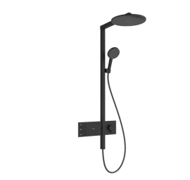 Termostatinė dušo sistema Hansgrohe Raindance Alive S 300 2jet su ShowerSelect Comfort, juoda matinė, 24595670