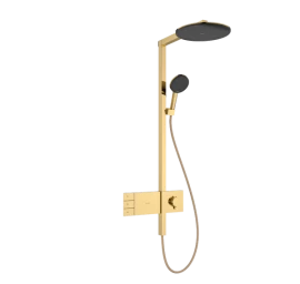 Termostatinė dušo sistema Hansgrohe Raindance Alive S 300 2jet su ShowerSelect Comfort, šlifuotas auksas, 24595990