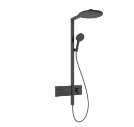 Termostatinė dušo sistema Hansgrohe Raindance Alive S 300 2jet su ShowerSelect Comfort, šlifuotas juodas chromas, 24595340