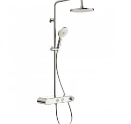 Termostatinė dušo sistema su lentyna Duravit Shelf 1050, chromo / balta, TH4380008005