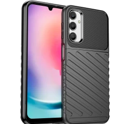 thunder Case Dėklas samsung Galaxy A24 4g Silikoninis šarvuotas Dėklas, Juodas