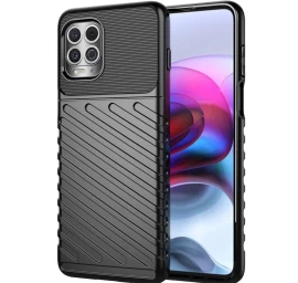 Thunder Case Lankstus šarvuotas Dėklas Motorola Moto G100 / Edge S Juodas