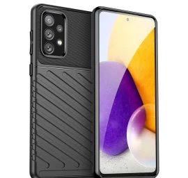 thunder Case Minkštas šarvuotas Dėklas, Skirtas samsung Galaxy A73, Juodas