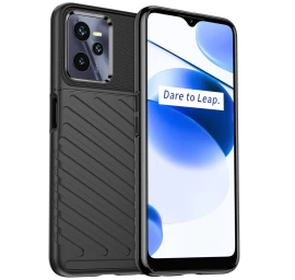 Thunder Case Realme C35 Silikoninis šarvuotas Dėklas, Juodas