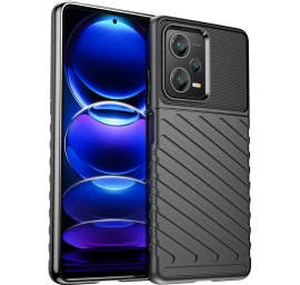thunder Case Silikoninis šarvuotas Juodas Dėklas, Skirtas xiaomi Redmi Note 12 Pro+