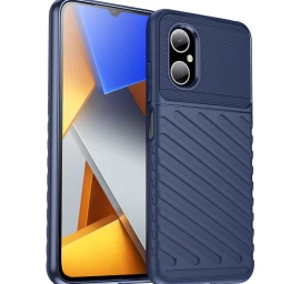 Thunder Case Xiaomi Poco M4 5g Silikoninis šarvuotas Dėklas Mėlynas